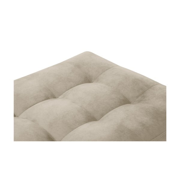 Бежово кадифено столче за крака Santo - Milo Casa-image-3