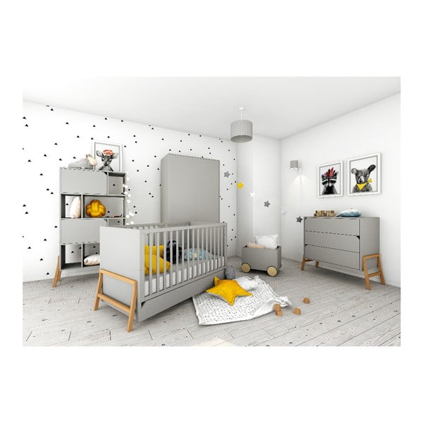 Сиво детско легло с чекмедже , 70 x 140 cm Lotta - BELLAMY-image-2