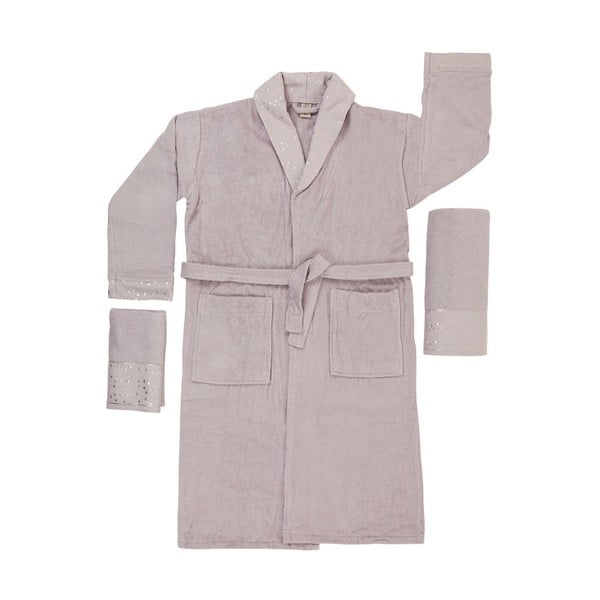 Комплект от 2 кърпи и унисекс халат за баня от чист памук Kimmy, размер 3,5 мм, диам. M/L - Unknown