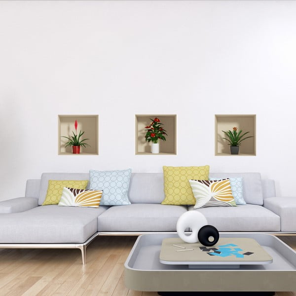 Комплект от 3 стикера с 3D ефект Цвете - Ambiance-image-1