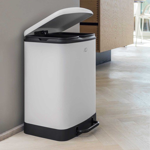 Бяло метално кошче за боклук за рециклиране/с педал 24 l Wonda – Mette Ditmer Denmark-image-2