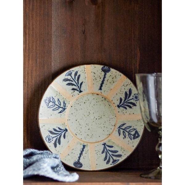 Десертна глинена чиния в светлосин и кремав цвят ø 16 cm Leonie – Bloomingville-image-2