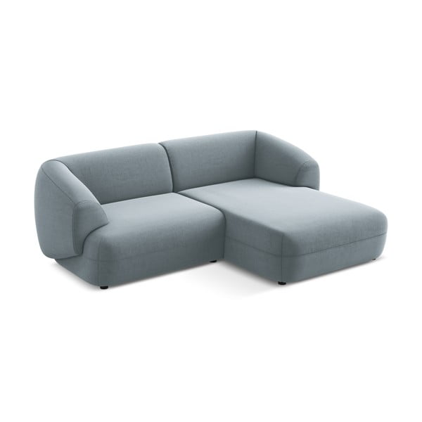 Светлосин кадифен ъглов диван (десен ъгъл) Moana – Makamii-image-2