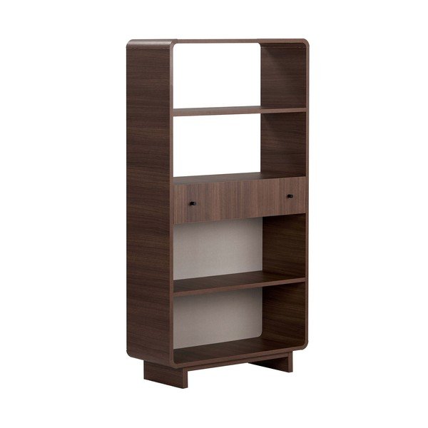 Библиотека от декор от орех в тъмно естествен цвят 78x153x34 cm Senza – Nordure