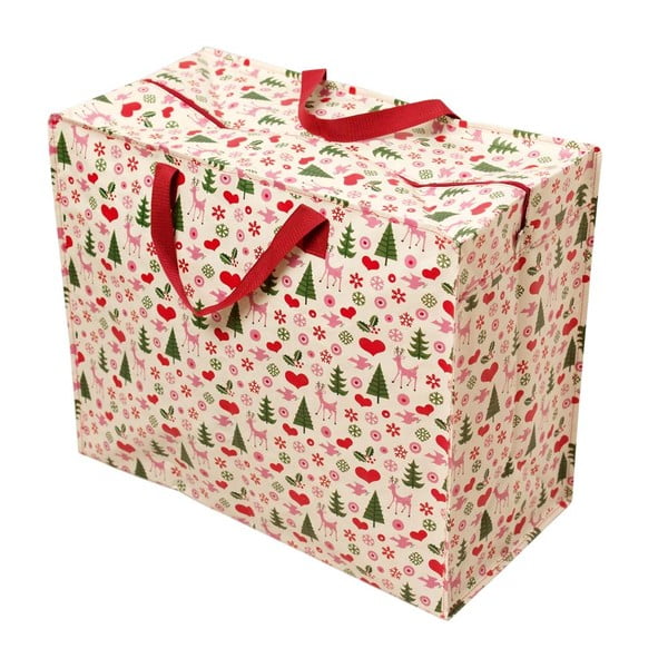 Голяма ретро коледна чанта за пазаруване 50's Christmas - Rex London
