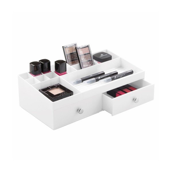 Bílý organizér se 2 zásuvkami InterDesign Cosmetic