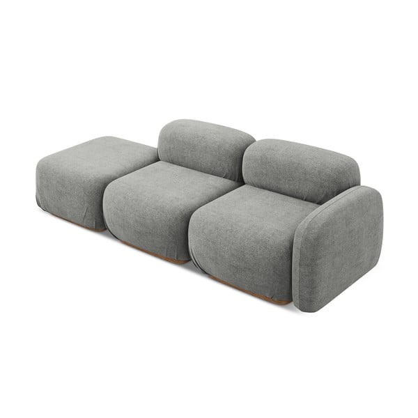 Сив модулна лежанка от букле (ляв ъгъл) Ailani – Makamii-image-3