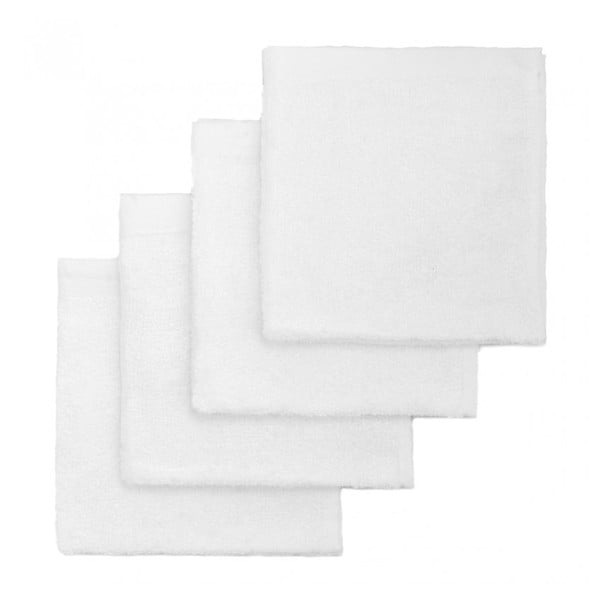 Комплект от 4 бели бамбукови кърпи за пране - T-TOMI