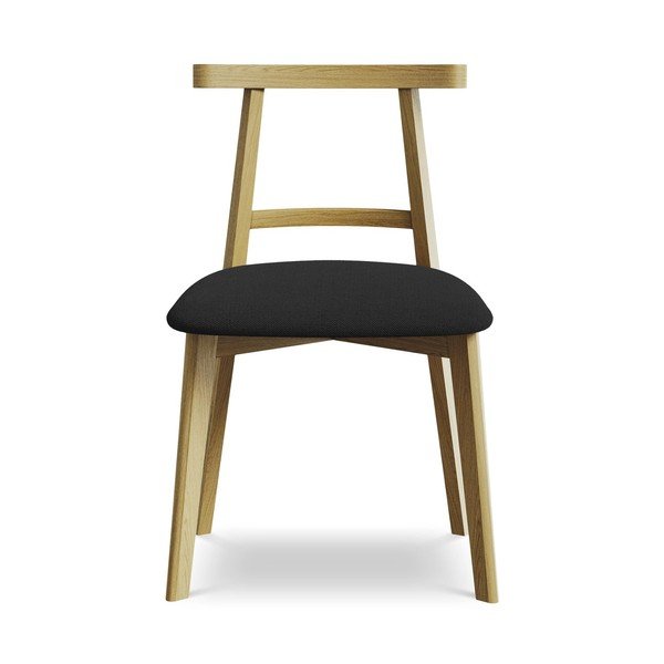 Черен трапезен стол от масивна дървесина Ohelo – Makamii-image-1