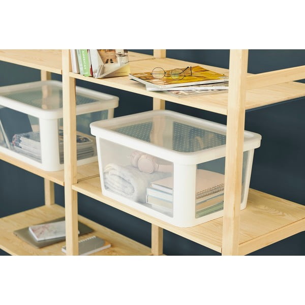 Бяла пластмасова кутия за съхранение 55,5x39x26,5 cm Albris – Rotho-image-1