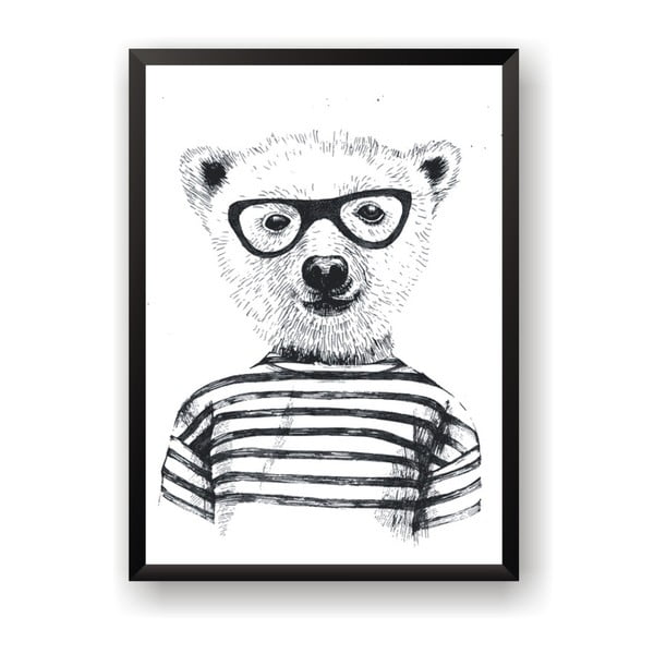 Plakát Nord & Co Hipster Bear, 21 x 29 cm