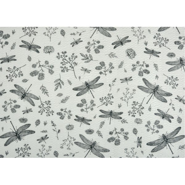 Бяло-сиво крепирано спално бельо за двойно легло 200x200 cm Dragonfly -image-1