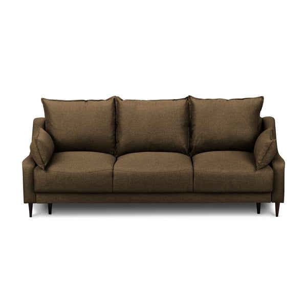 Кафяв разтегателен диван с място за съхранение Ancolie, 215 cm - Mazzini Sofas