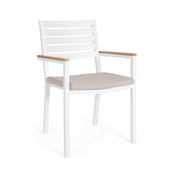 Бели градински столове в комплект от 4 бр. метални Henna   – Bizzotto