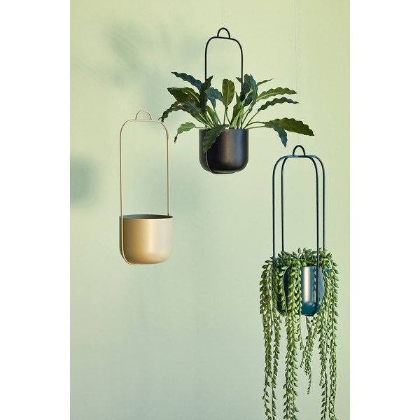 Комплект от 2 черни висящи железни саксии Juro Lotus - Hübsch-image-1