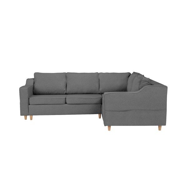 Сив разтегателен диван Jonquille за четирима души, десен ъгъл - Mazzini Sofas-image-1