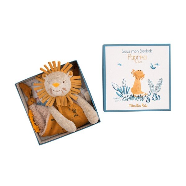 Жълта подложка за спане Lion - Moulin Roty-image-3
