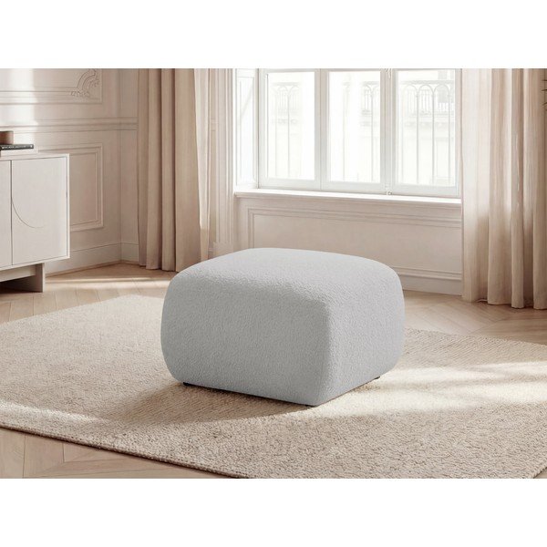 Светлосива табуретка  от прежда с примки от букле Montaigne – Bobochic Paris-image-1