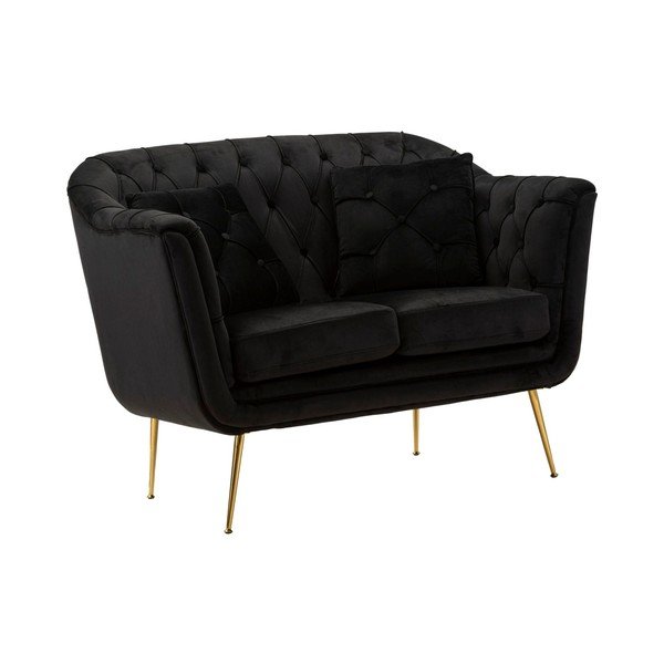 Черен кадифен диван 130 cm Budapest – Mauro Ferretti-image-2