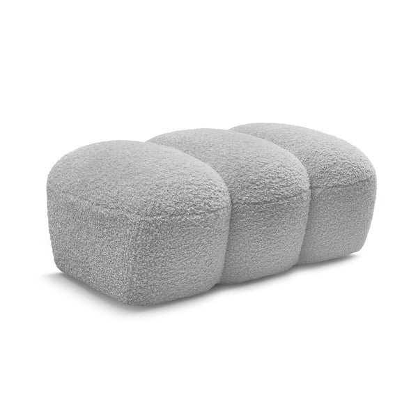 Светлосива табуретка  от прежда с примки от букле Hippolyte – Bobochic Paris-image-3