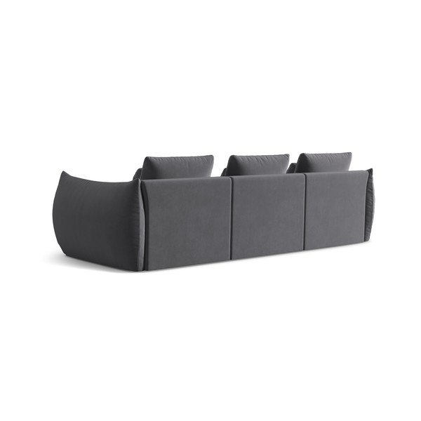 Тъмносив кадифен диван 332 cm Bloom – Micadoni -image-3