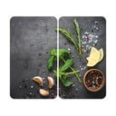 Комплект от 2 капака за печка от сиво стъкло Universal Herbs - Wenko