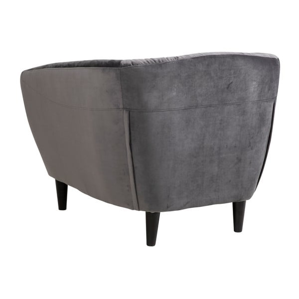 Тъмно сиво кадифено кресло Ria - Actona-image-1