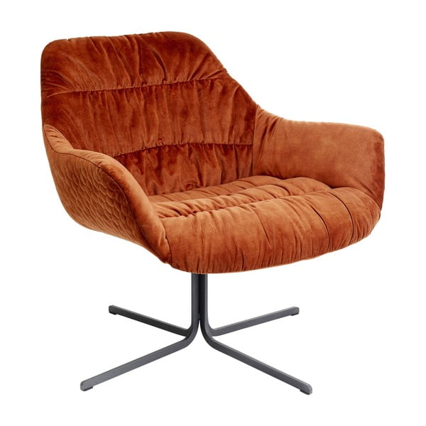 Тухленочервено кадифено кресло Bristol - Kare Design