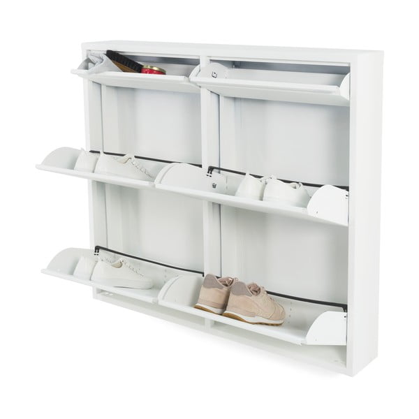 Бяла метална накланяща се стойка за обувки 98x86x15 cm Billy – Spinder Design-image-2