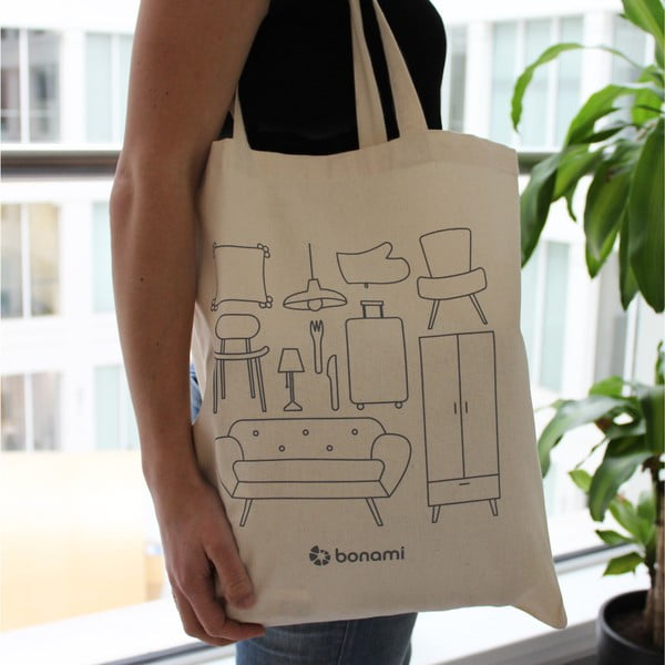 Кремава платнена чанта - Bonami-image-4