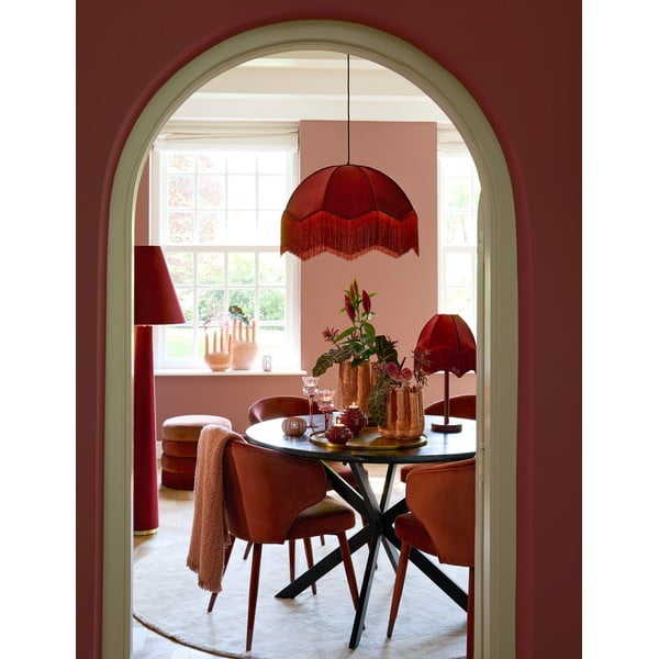 Светлочервени тапицирани трапезни столове в комплект 2 бр. Kosaka – Light & Living-image-1