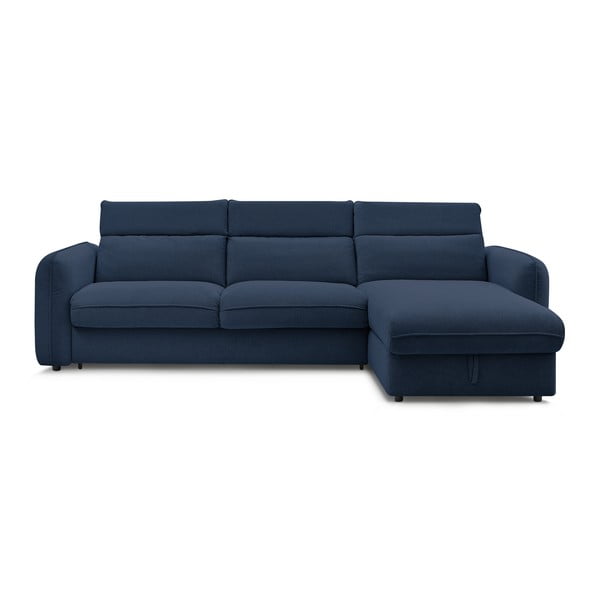 Тъмносин разтегателен ъглов диван (променлив) Achille – Bobochic Paris-image-1