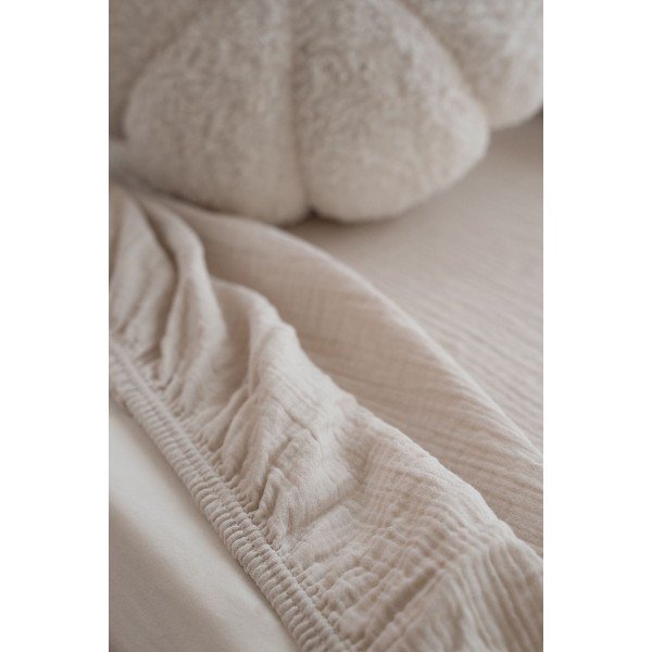 Бежов еластичен муселинов детски чаршаф 60x120 cm Burumcuk – Mijolnir-image-3