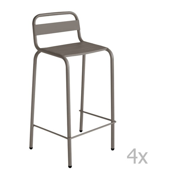 Sada 4 šedých barových židlí Isimar Barcelonita