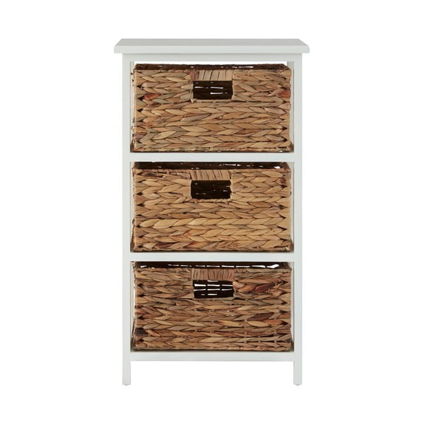 Шкаф за баня от масивна дървесина от павловния в бяло и натурално 41x70 cm Padstow - Premier Housewares