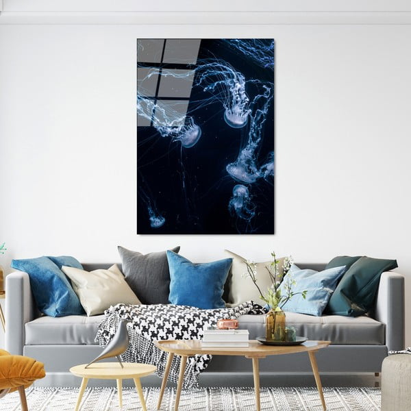 Живопис върху стъкло 70x100 cm Jelly Fish - Wallity-image-2