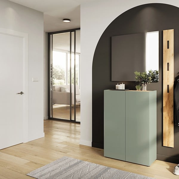 Светлозелен комплект за коридор от декор от дъб 104x200x33 cm Alviano – Germania-image-1