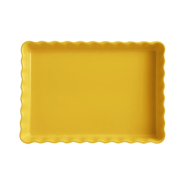 Жълта керамична форма за торта, 24 x 34 cm - Emile Henry-image-2