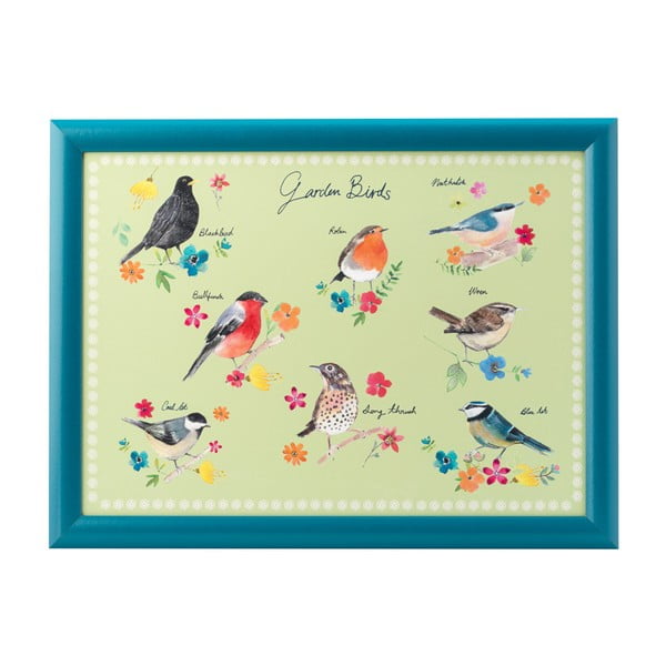 Синя табла с печат на градински птици, 43 x 32,5 cm - David Mason