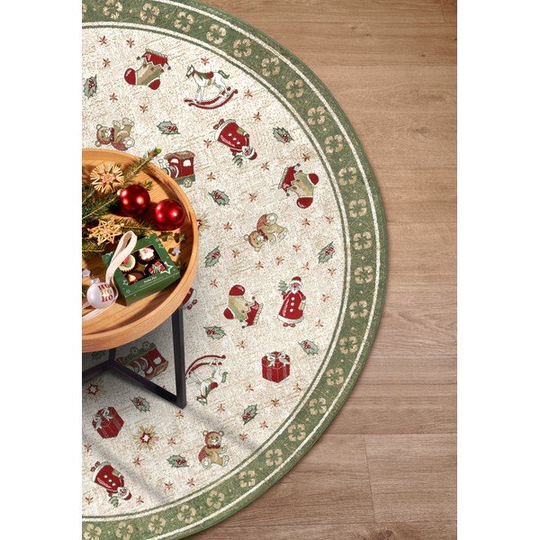 Зелен кръгъл килим с коледен мотив със смес от памук ø 160 cm Toy's Delight Green Christmas – Villeroy&Boch-image-3