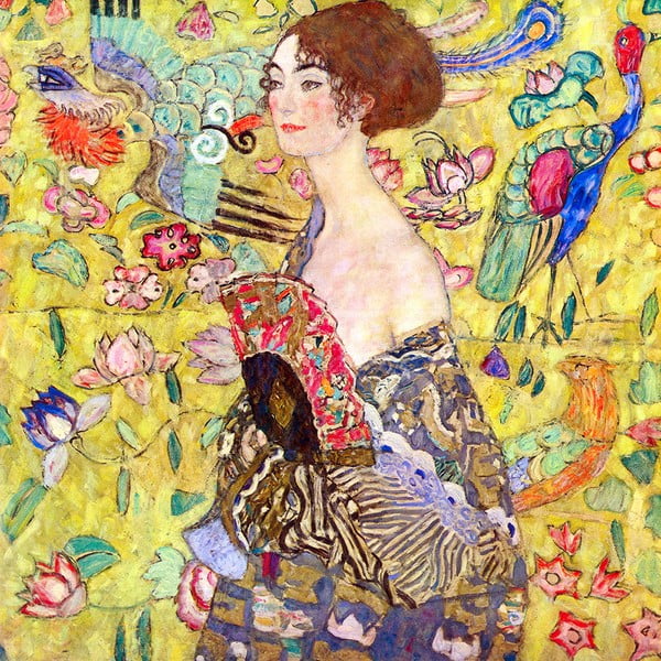 Репродукция на Густав Климт - Дама с ветрило, 50 x 50 cm Lady with fan - Fedkolor