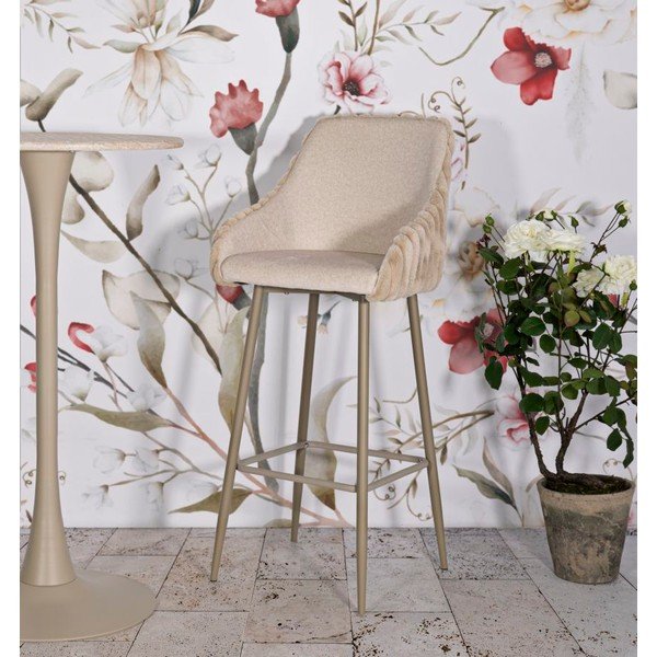 Кремави тапицирани бар столове в комплект с подлакътници 2 бр. (височина на седалката 78 cm) Alaska – Mauro Ferretti-image-1