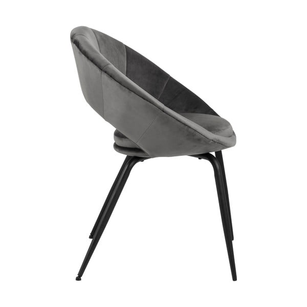 Тъмно сиво кадифено кресло за хранене Julia - Actona-image-3