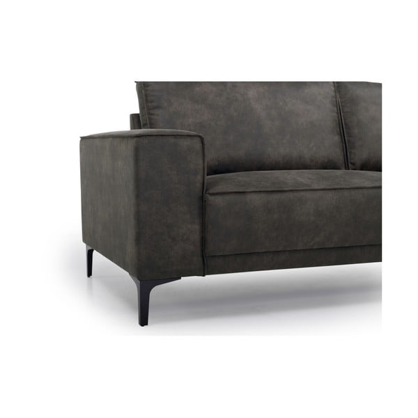 Ъглов диван в черно и сиво от изкуствена кожа (десен ъгъл) Copenhagen - Scandic-image-1