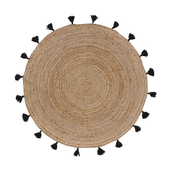 Черно-естествен кръгъл килим ø 120 cm Shira – douceur d'intérieur