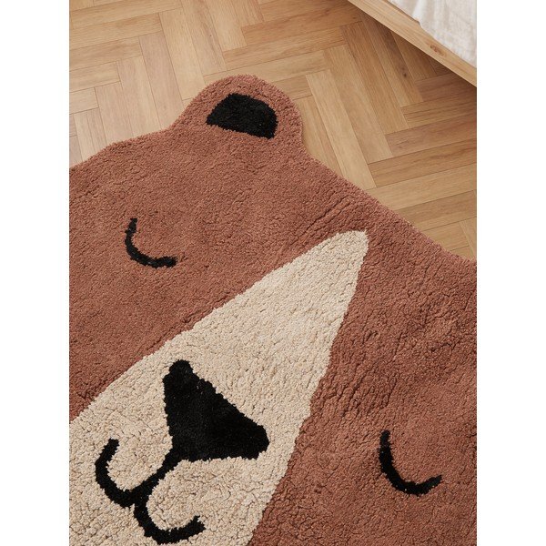 Кафяв памучен детски килим подходящ за пране/ръчно изработен 101x120 cm Snuggle Benni – Hanse Home-image-4
