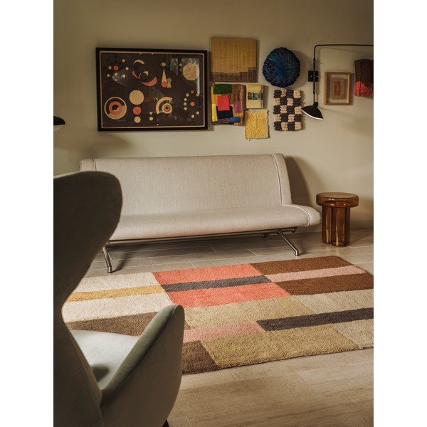 Ръчно изработена вълнена пътека 80x230 cm Chroma Spiced Coral – Lorena Canals-image-1