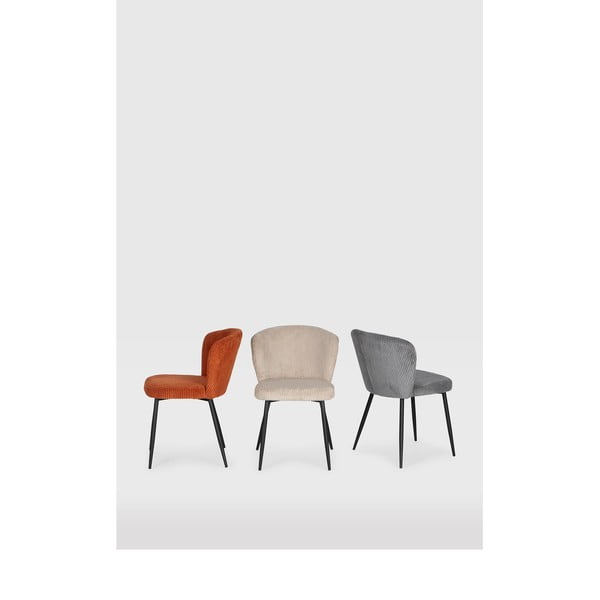 Сиви велурени трапезни столове в комплект 4 бр. Megan – Marckeric-image-1