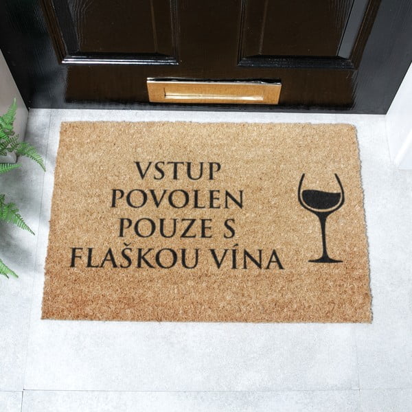 Изтривалка от кокосови влакна 40x60 cm Flaška Vína – Artsy Doormats-image-1