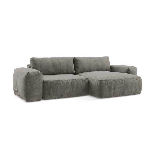 Сив шенилов сгъваем ъглов диван (десен ъгъл) Kuki – Makamii-image-2